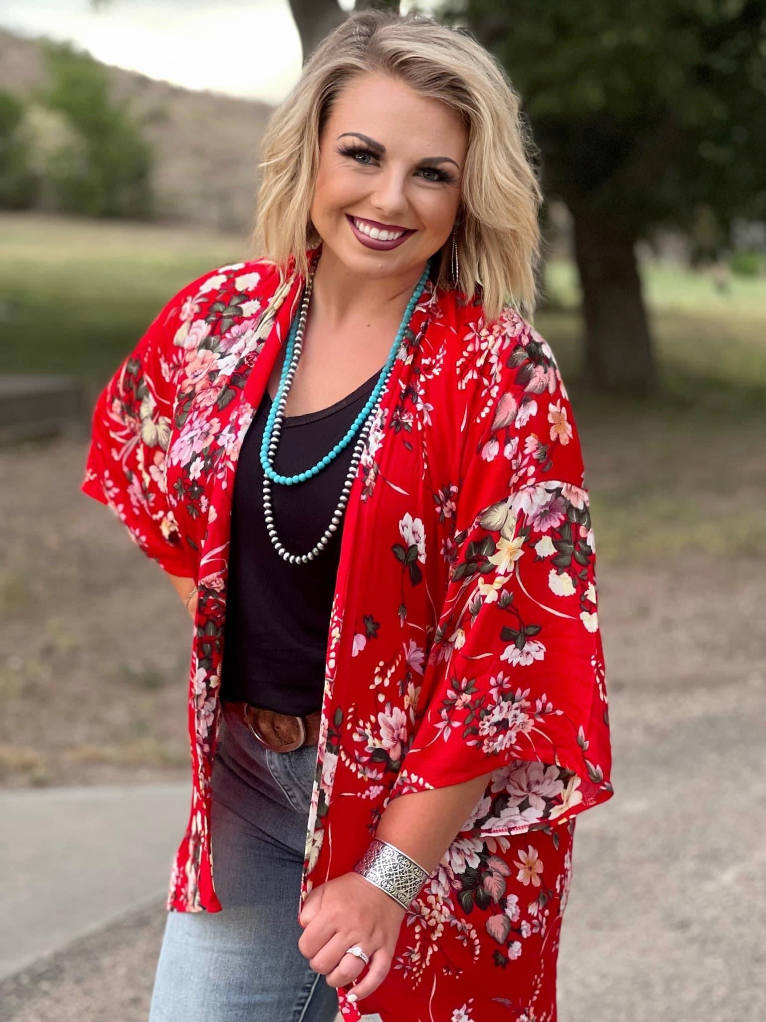 BLAIRE RED KIMONO