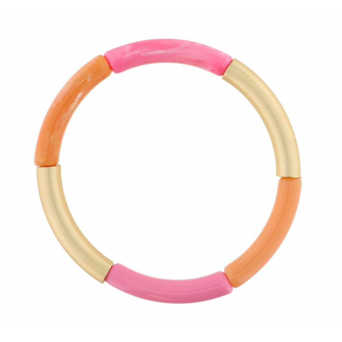 THIN, PINK, GOLD, AND CLEMENTINE ACRYLIC BRACELET