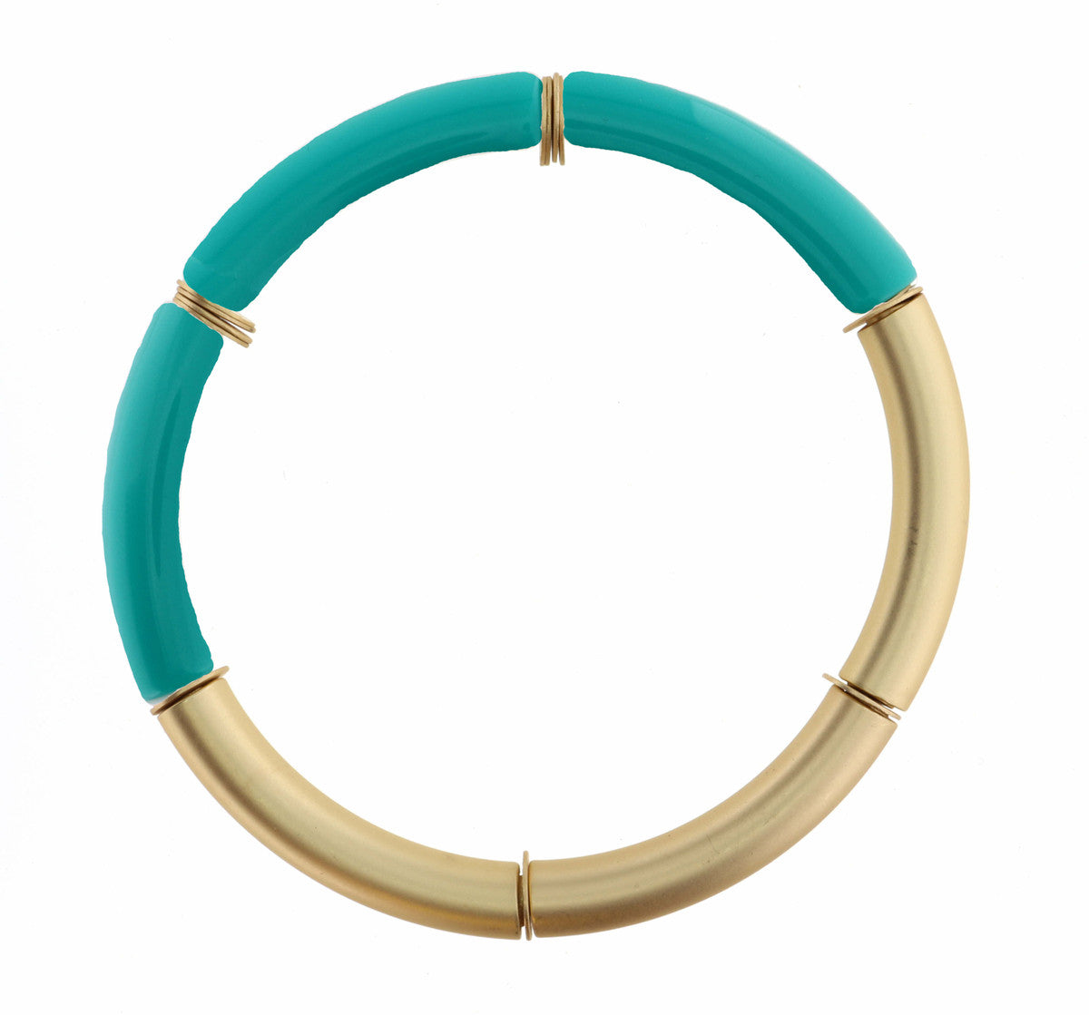 THIN, TURQUOISE AND GOLD FLECK ACRYLIC BRACELET