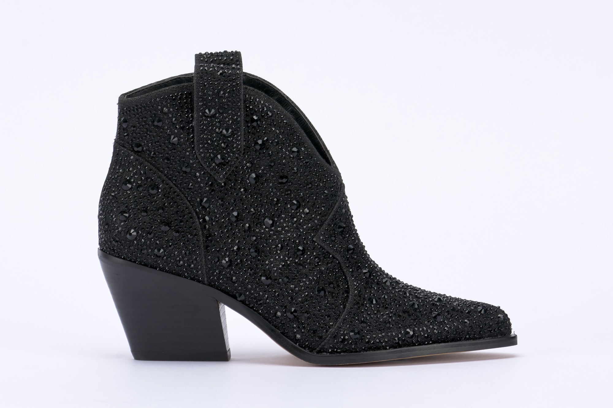 JESSICA SIMPSON ZADIE BLACK GLITTER BOOTS