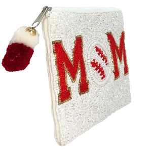 BASEBALL MOM BEADED LA CHIC COIN BAG