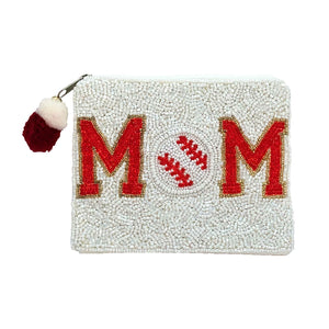 BASEBALL MOM BEADED LA CHIC COIN BAG