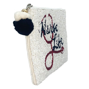 NURSE LIFE BEADED LA CHIC COIN BAG