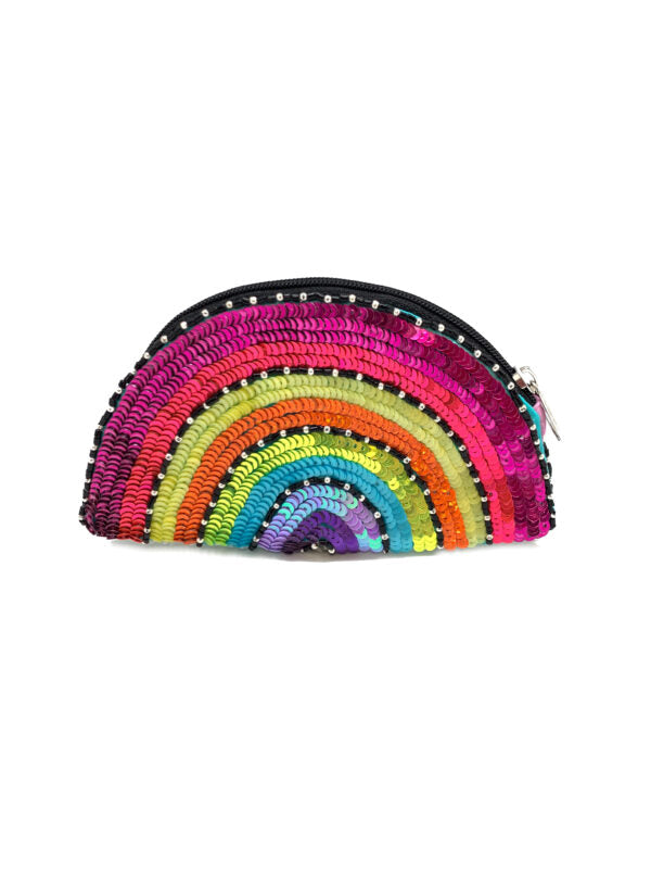 SEQUIN RAINBOW BEADED LA CHIC COIN BAG