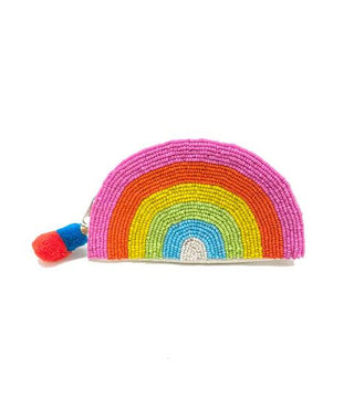 NEON RAINBOW BEADED LA CHIC COIN BAG