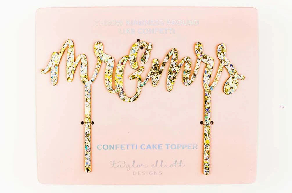 MR & MRS PEAL CAKE TOPPER