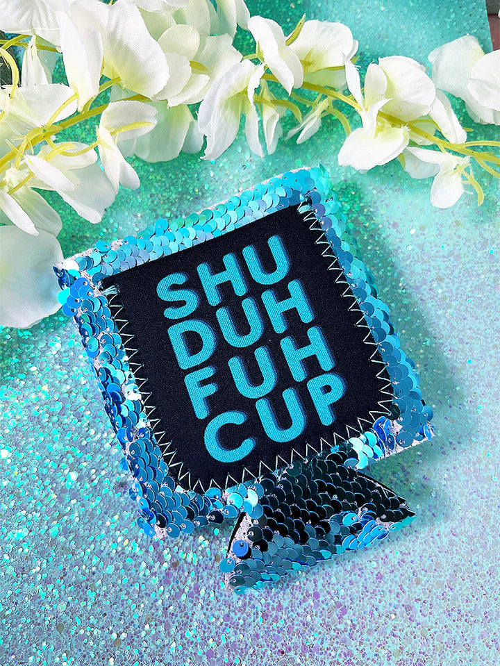 SHU DUH FUH CUP MINT SEQUIN CAN COOLER