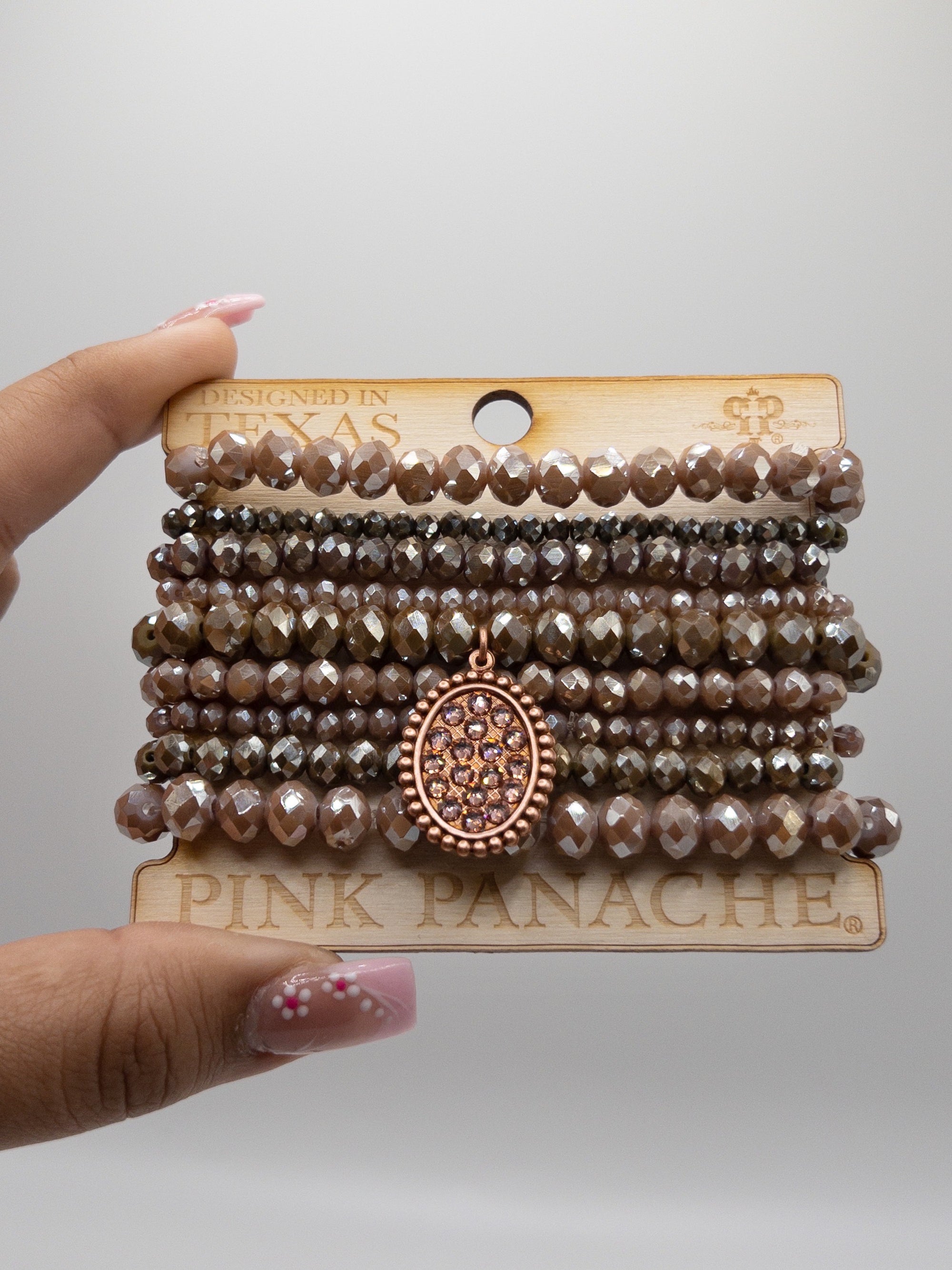 ROSEY BROWN WESTERN PINK PANACHE BRACELET SET