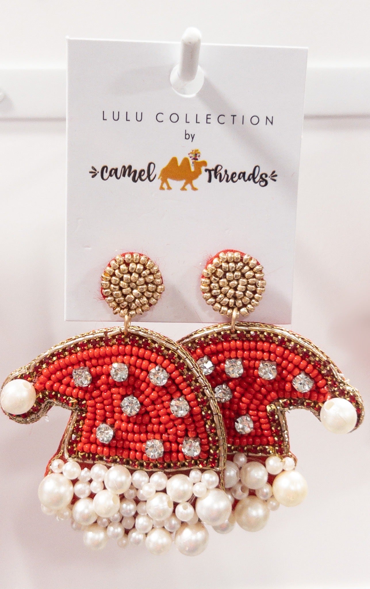 RED BLING SANTA HAT CAMEL THREADS