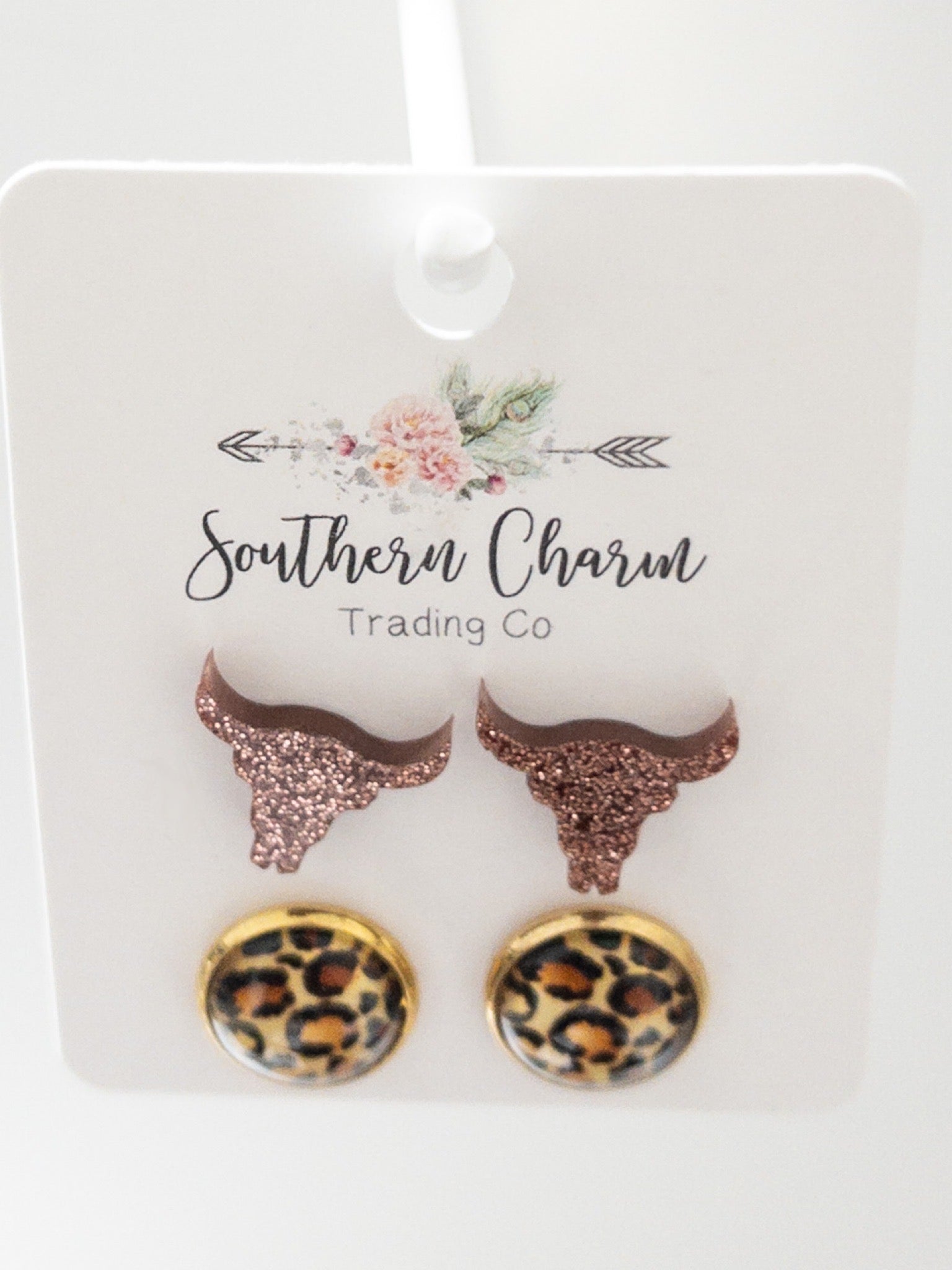 SOUTHERN CHARM LONGHORN CHEETAH STUD SET