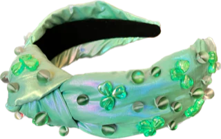 IRIDESCENT SHAMROCK HEADBAND WITH BEADS