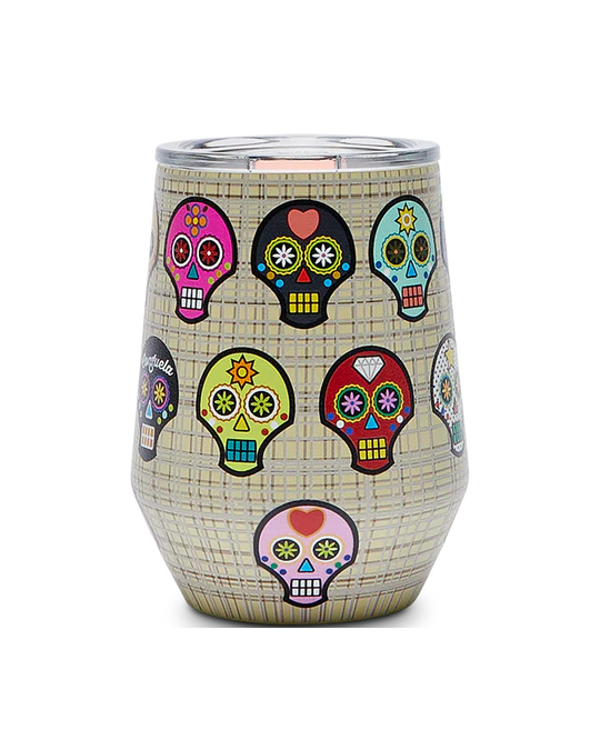 SUGAR SKULLS 10 OZ WINE TUMBLER