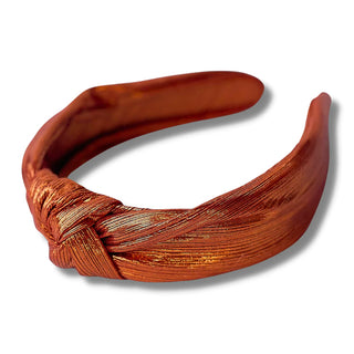 BRIANNA CANNON ORANGE METALLIC KNOTTED HEADBAND
