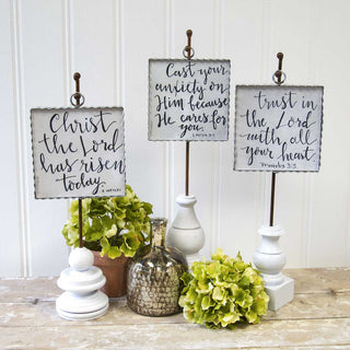 Small White Display Poles