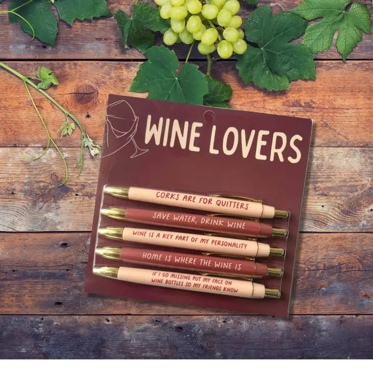 Wine Lovers Pen Set (funny, wine, winery, gift, unique)