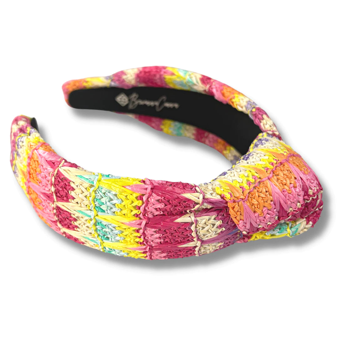 BRIANNA CANNON RAINBOW RAFFIA HEADBAND