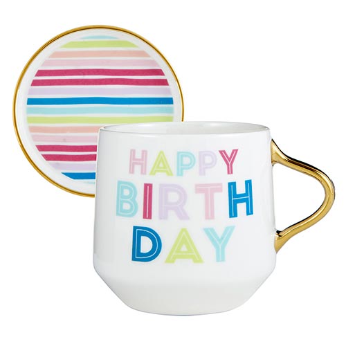 HAPPY BIRTHDAY MUG + COASTER LID