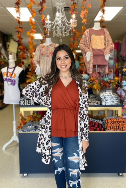 OATMEAL LEOPARD CARDIGAN