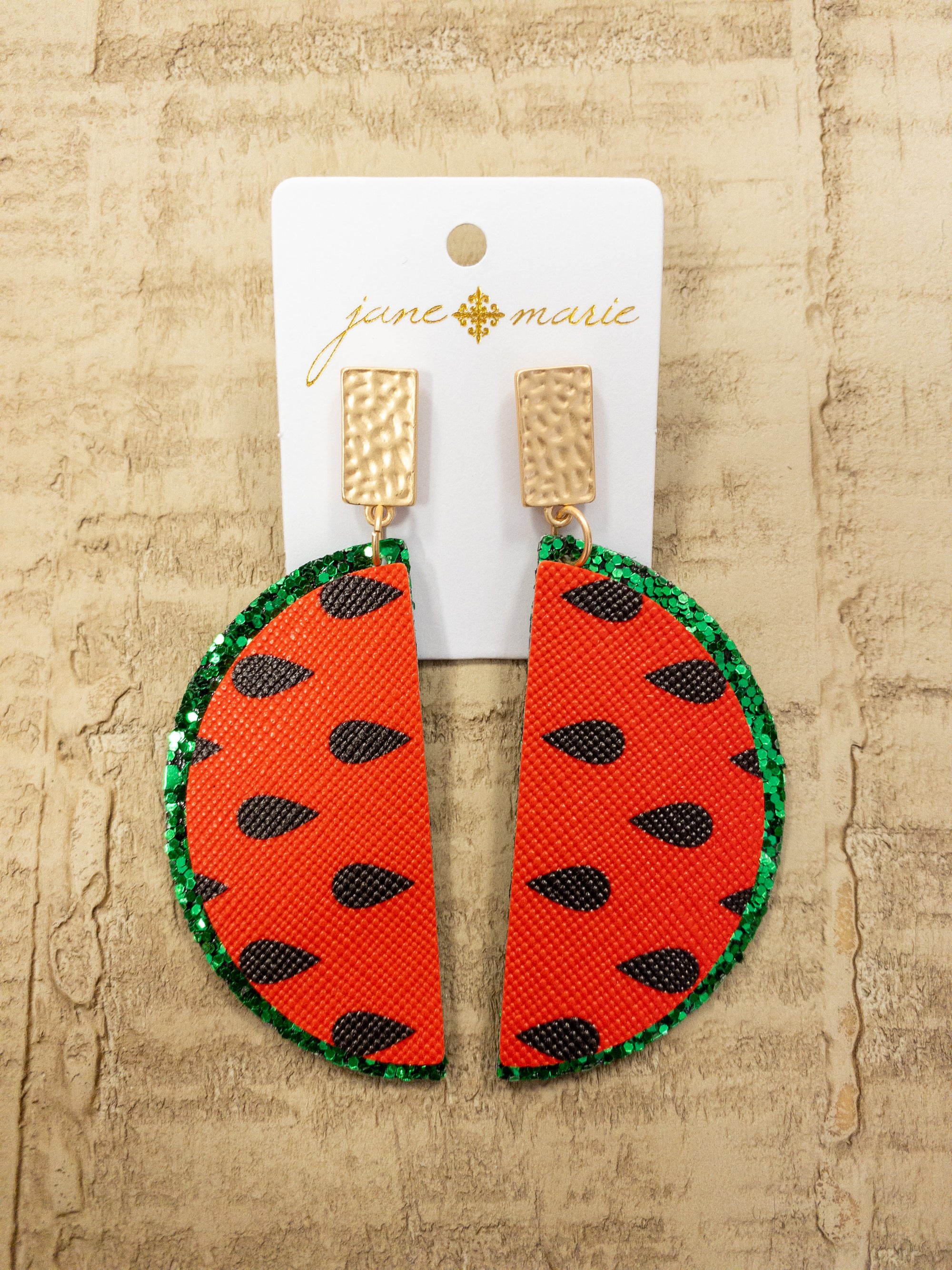 JANE MARIE WATERMELON POST EARRINGS.