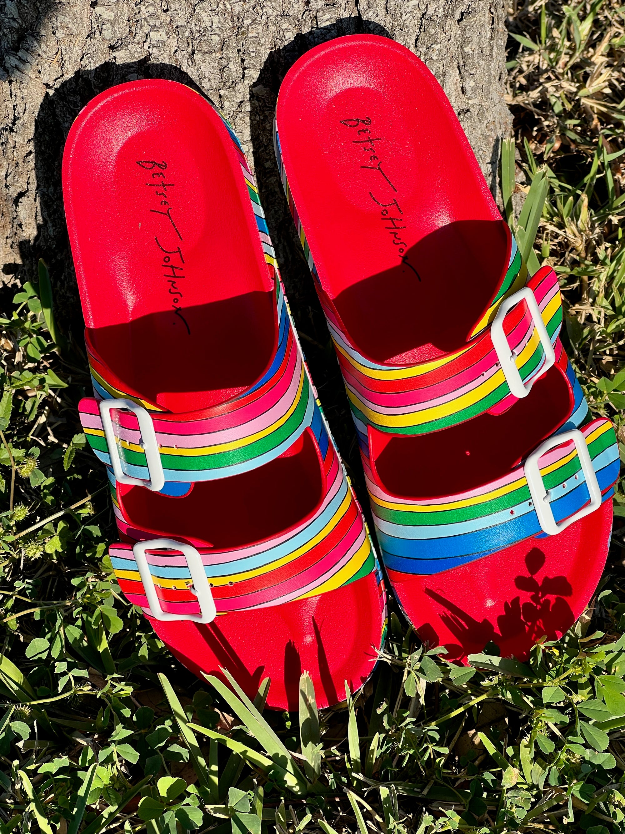 BETSEY JOHNSON CALLI RAINBOW SANDALS