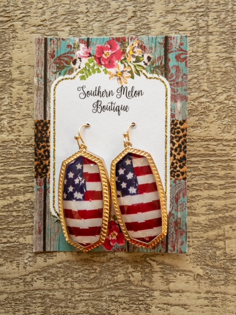 PATRIOTIC FLAG EARRINGS