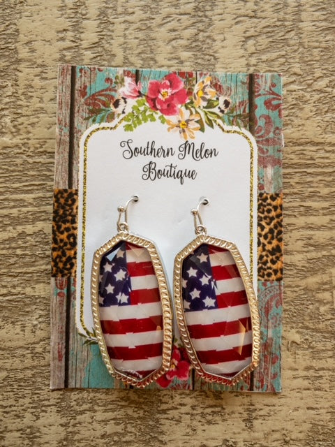 PATRIOTIC FLAG EARRINGS