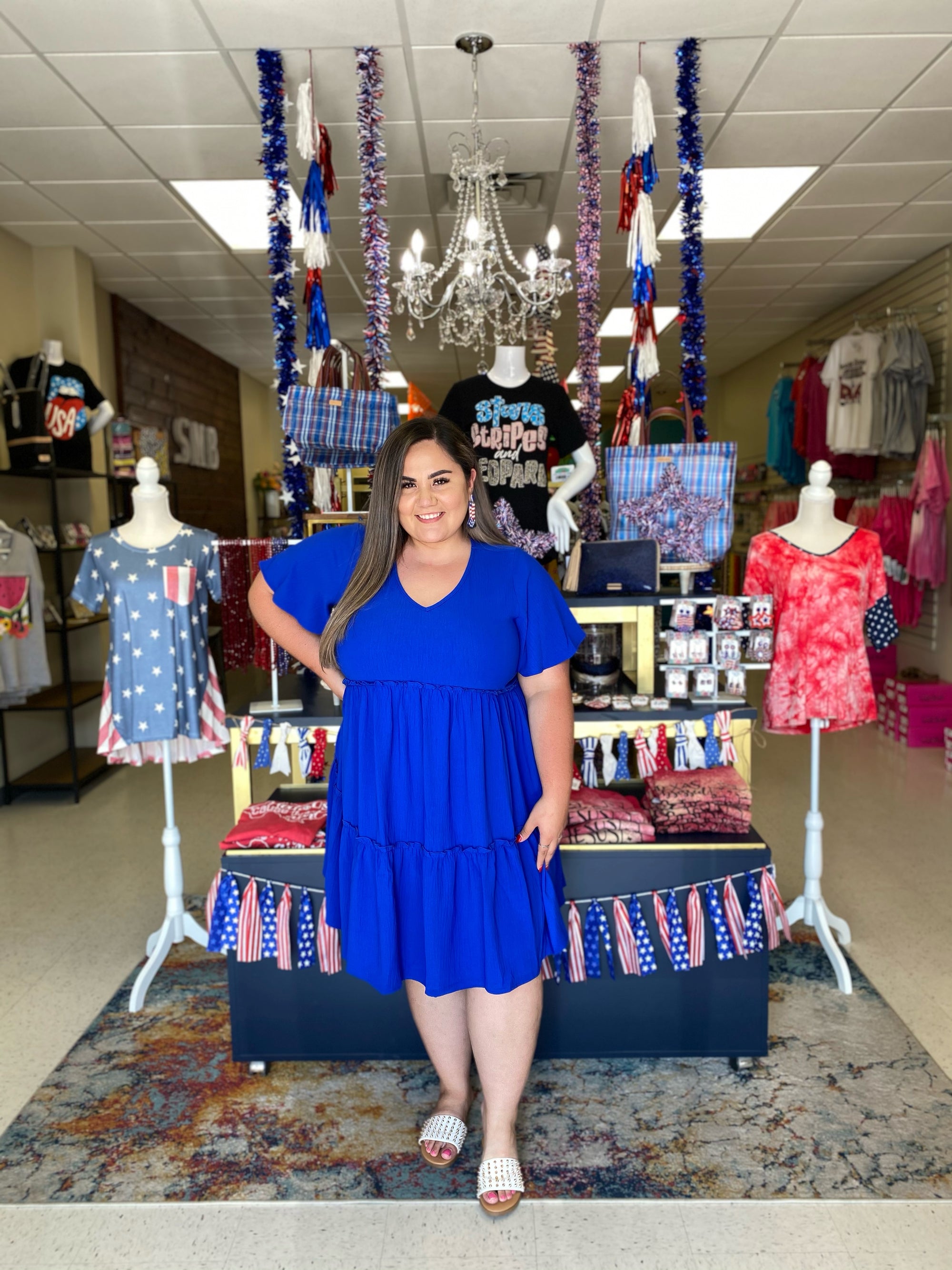 ROYAL BLUE BABY DOLL DRESS