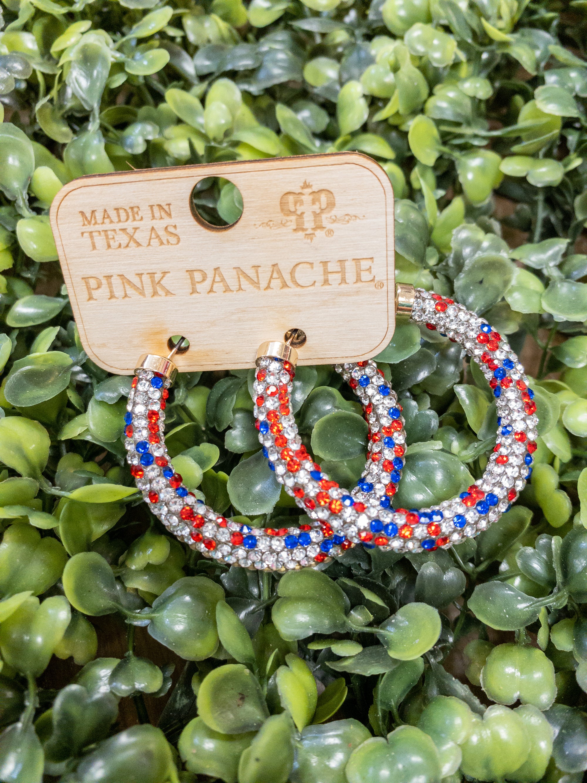 USA BLING PINK PANACHE HOOPS