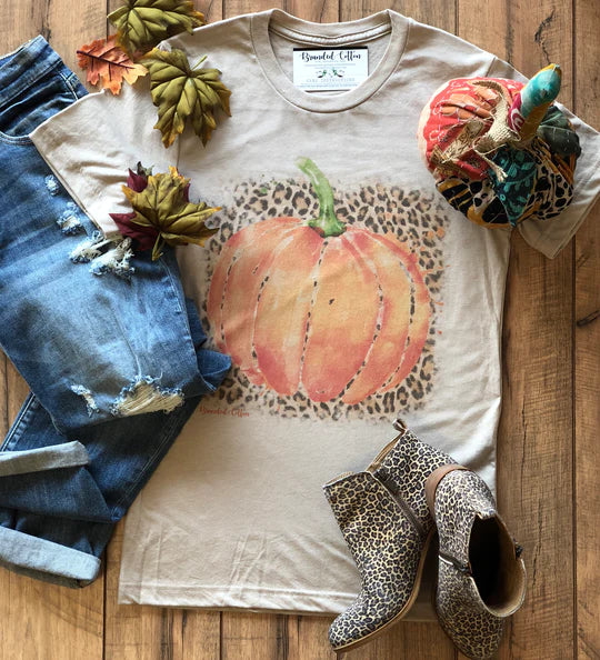 ORANGE LEOPARD PUMPKIN TEE