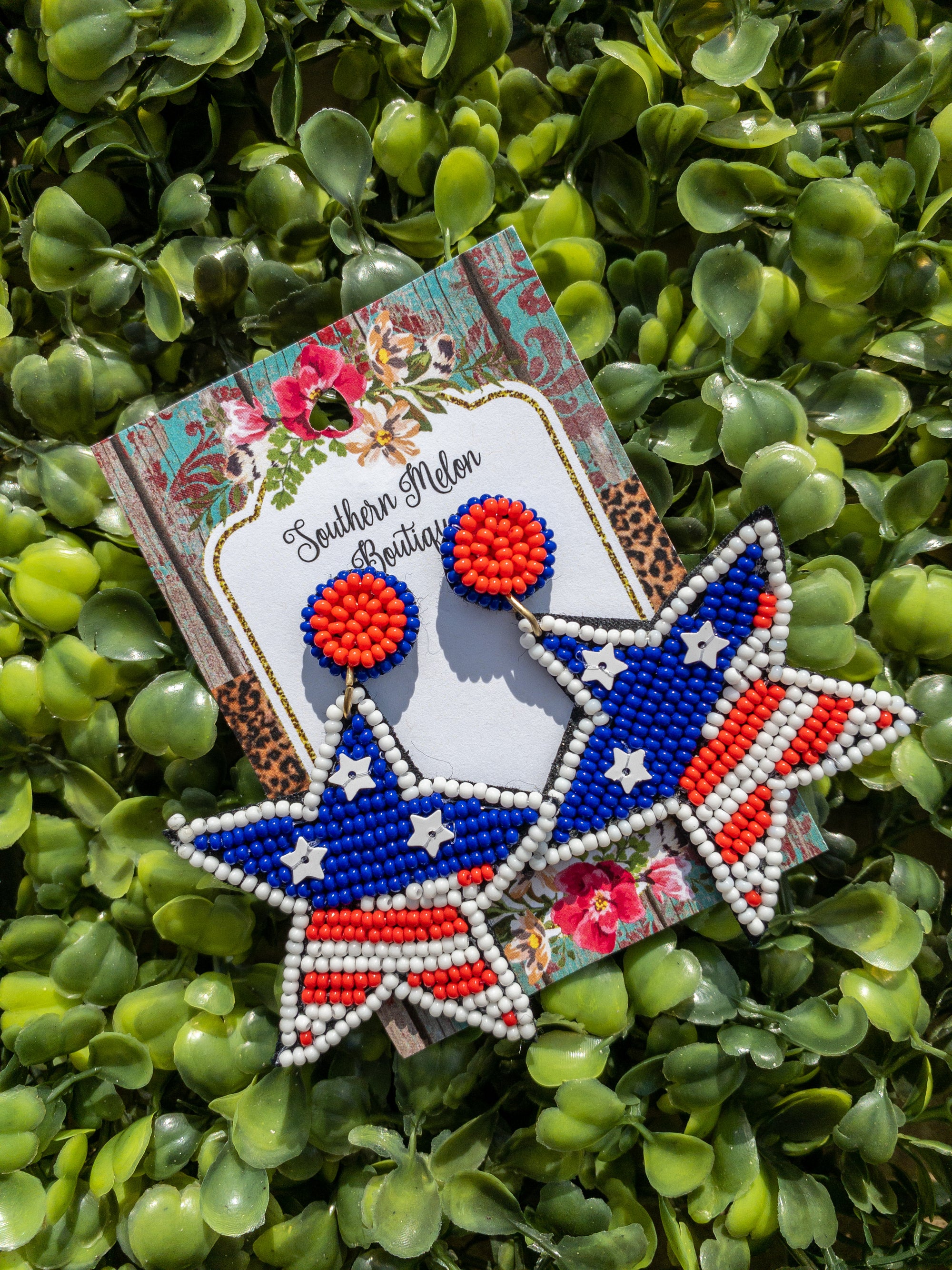 PATRIOTIC POST STAR EARRINGS