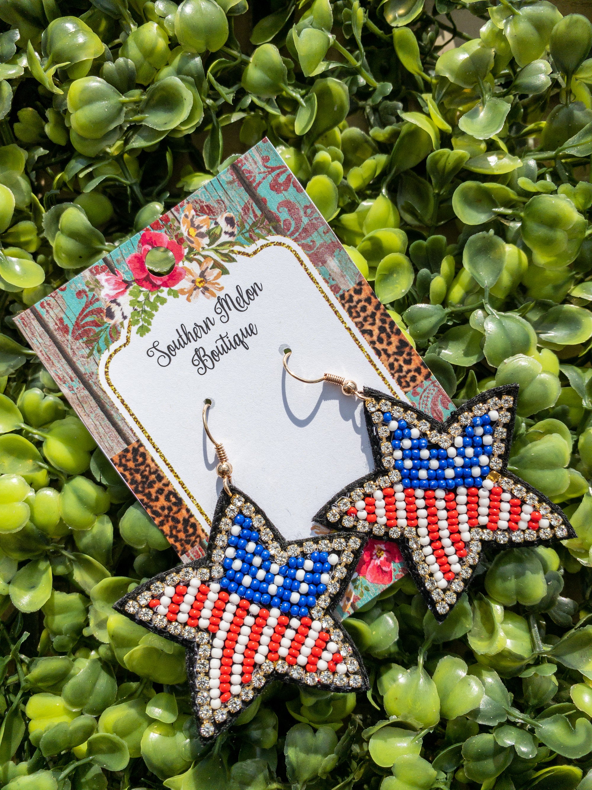 USA STAR HOOK EARRINGS