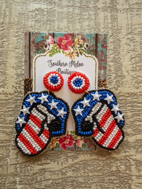 PATRIOTIC ROLLING STONE EARRINGS