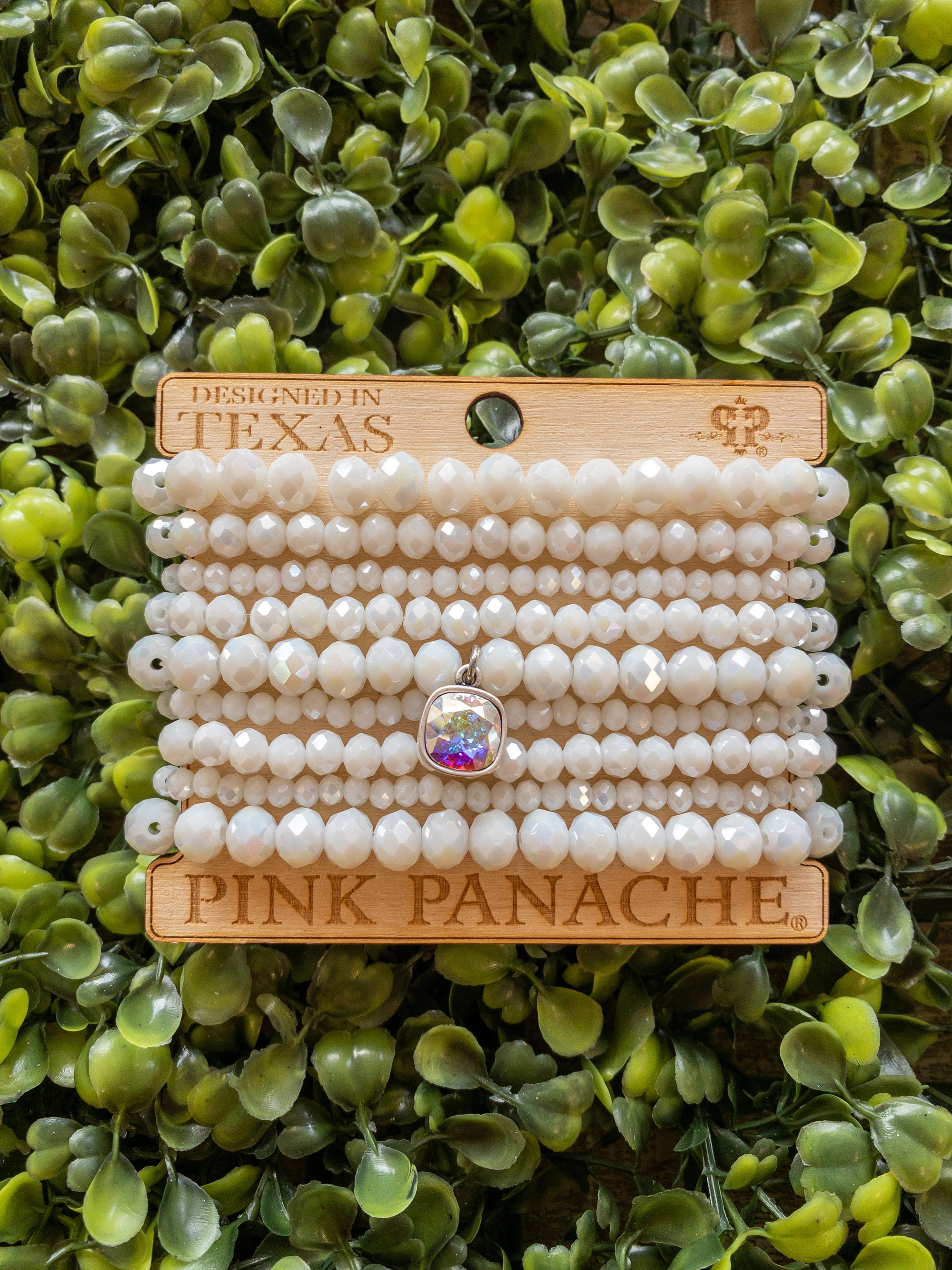 WHITE PINK PANACHE BRACELET STACK