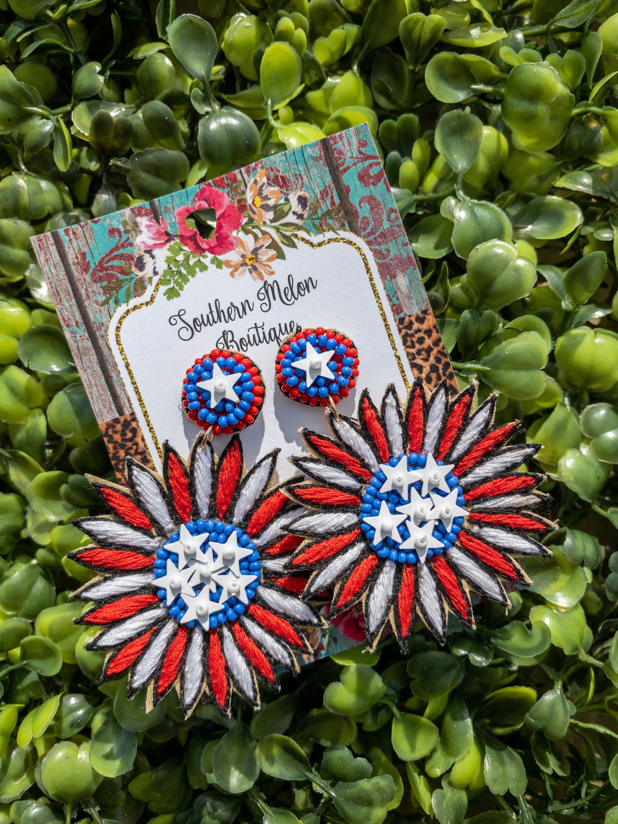 USA SUNFLOWER POST EARRINGS