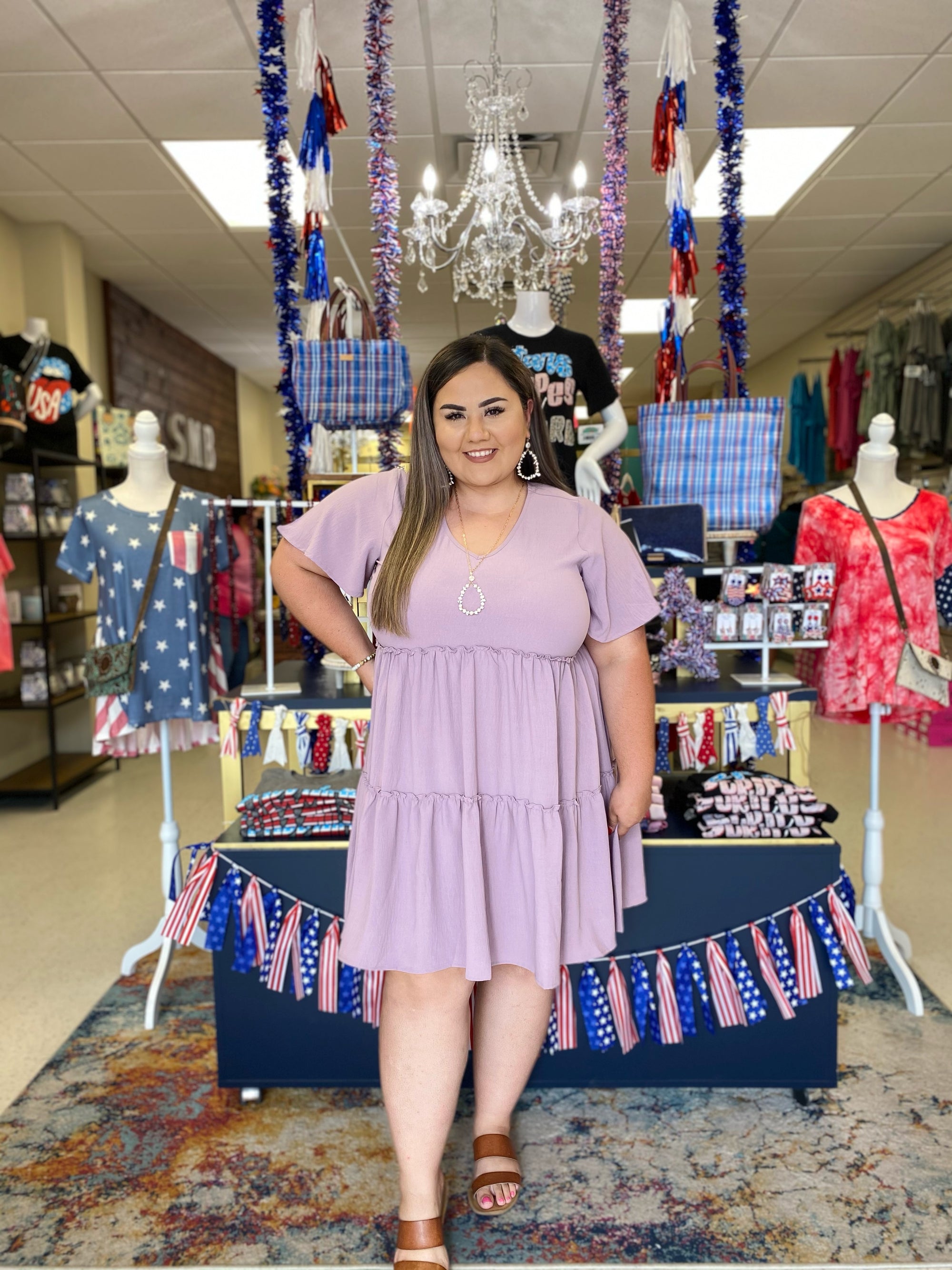 LAVENDER BABY DOLL DRESS