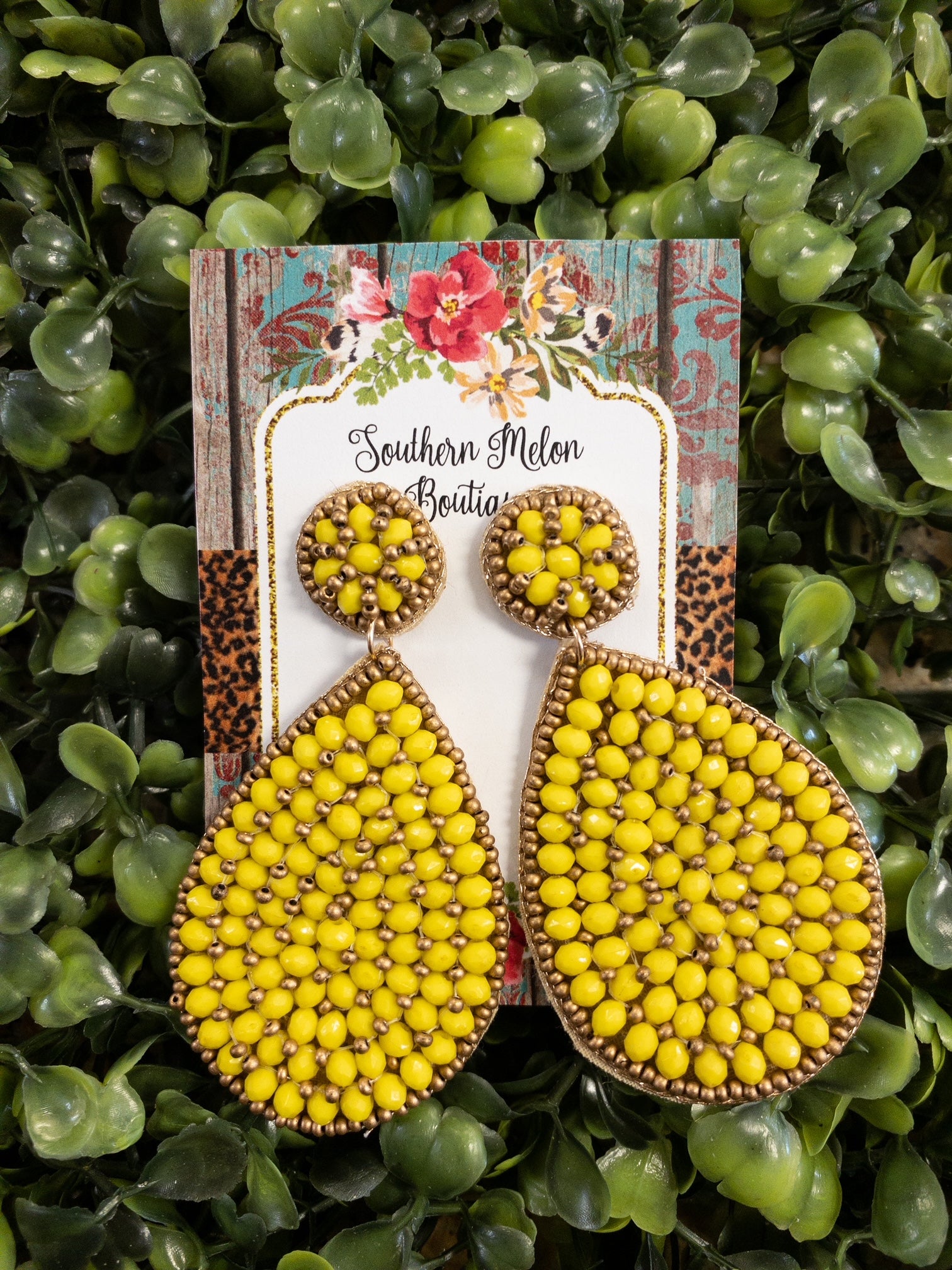 YELLOW POST EARRINGS