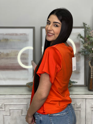 SATIN ORANGE TOP