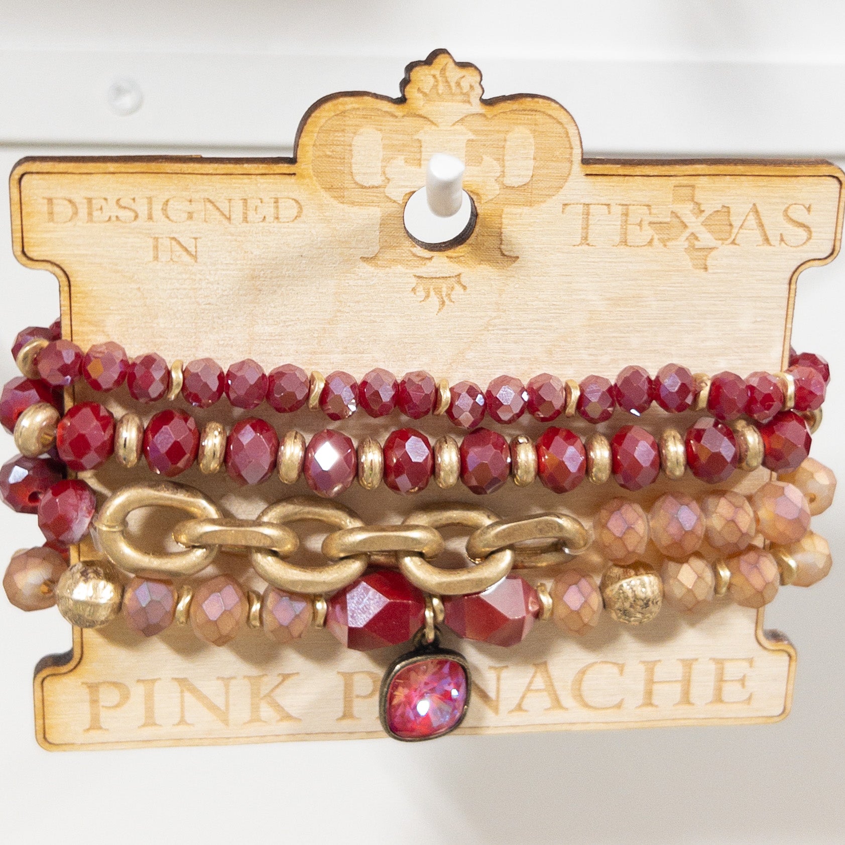 PINK GEM REDS CHAIN PINK PANACHE BRACELET SET