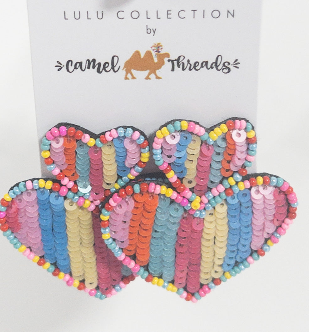 CAMEL THREAD 07 DOUBLE POST HEART MULTI SEQUINS