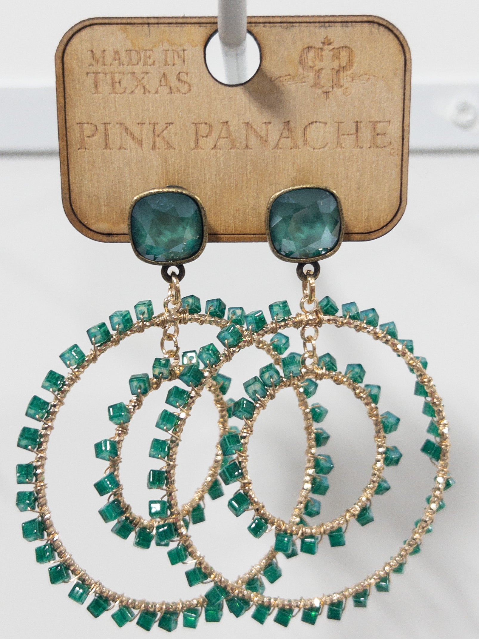 PINK PANACHE GREEN DOUBLE CIRCLE BEAD