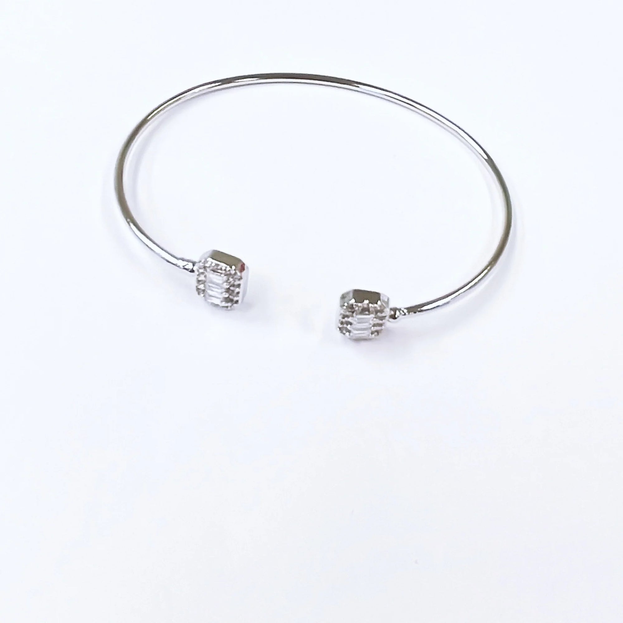 SILVER DOUBLE SQUARE BANGLE TREASURE JEWELS