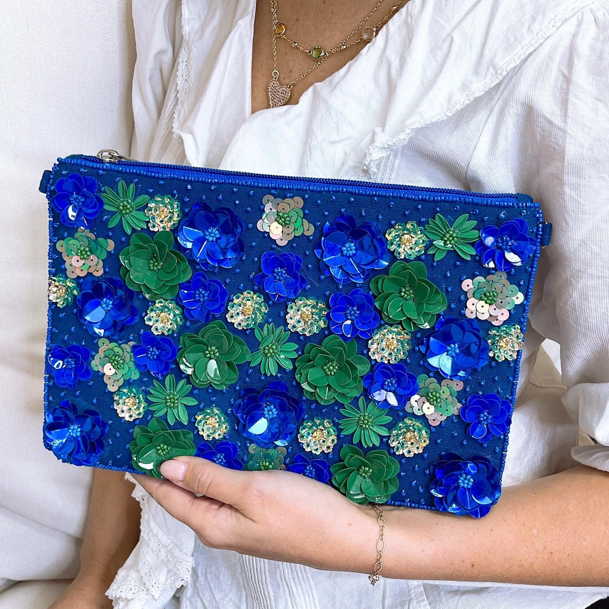 BLUE MARGARITA CLUTCH TREASURE JEWELS