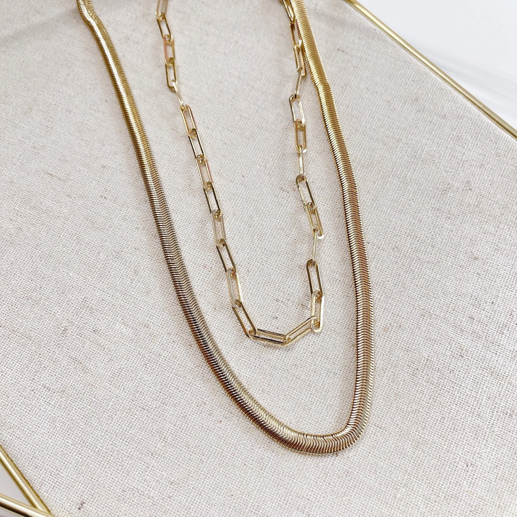 DOUBLE SNAKE GOLD NECKLACE TREASURE JEWELS