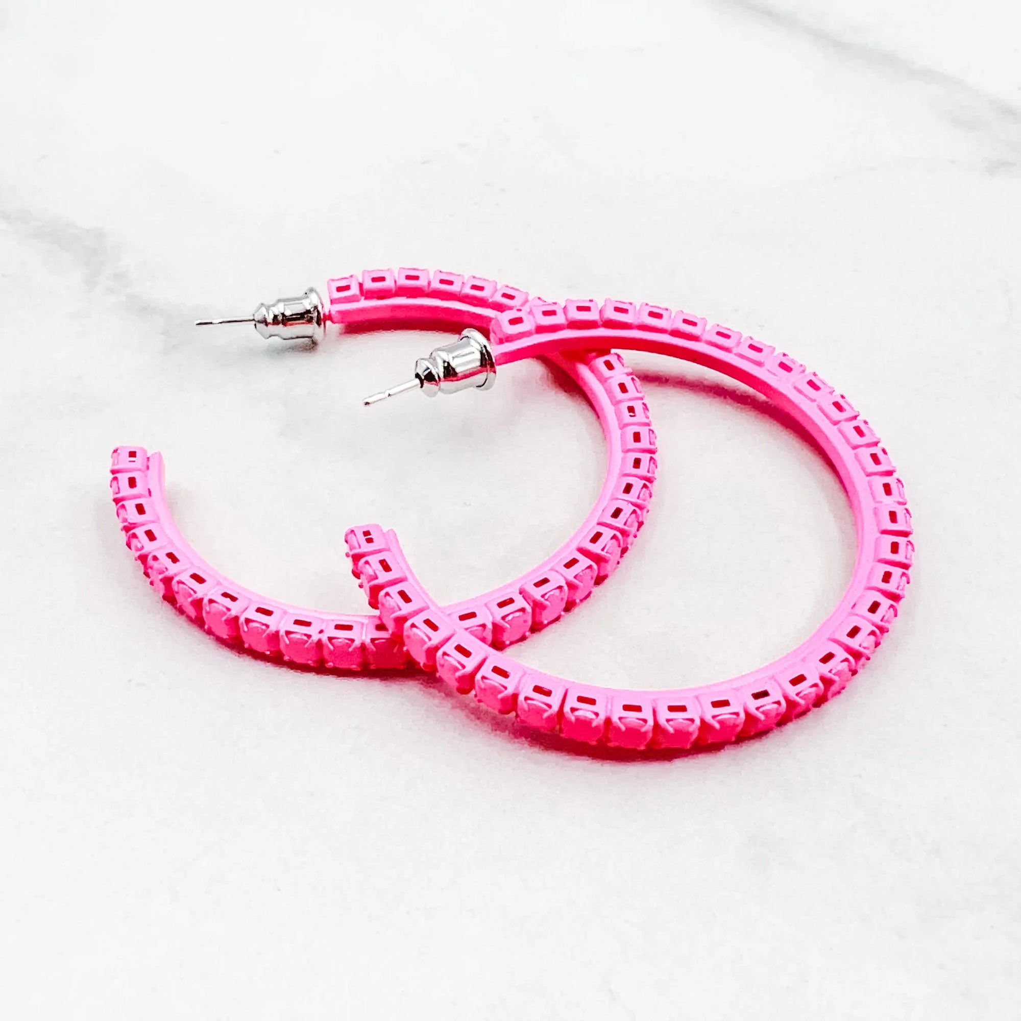 BARBIE NEON PINK HOOPS TREASURE JEWELS