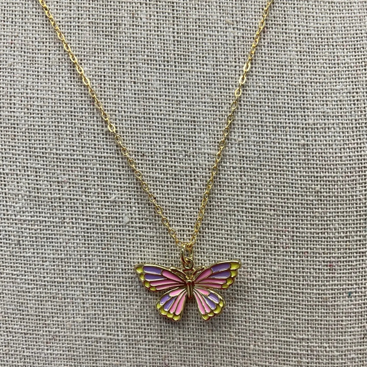 MULTI PASTEL BUTTERFLY NECKLACE TREASURE JEWELS