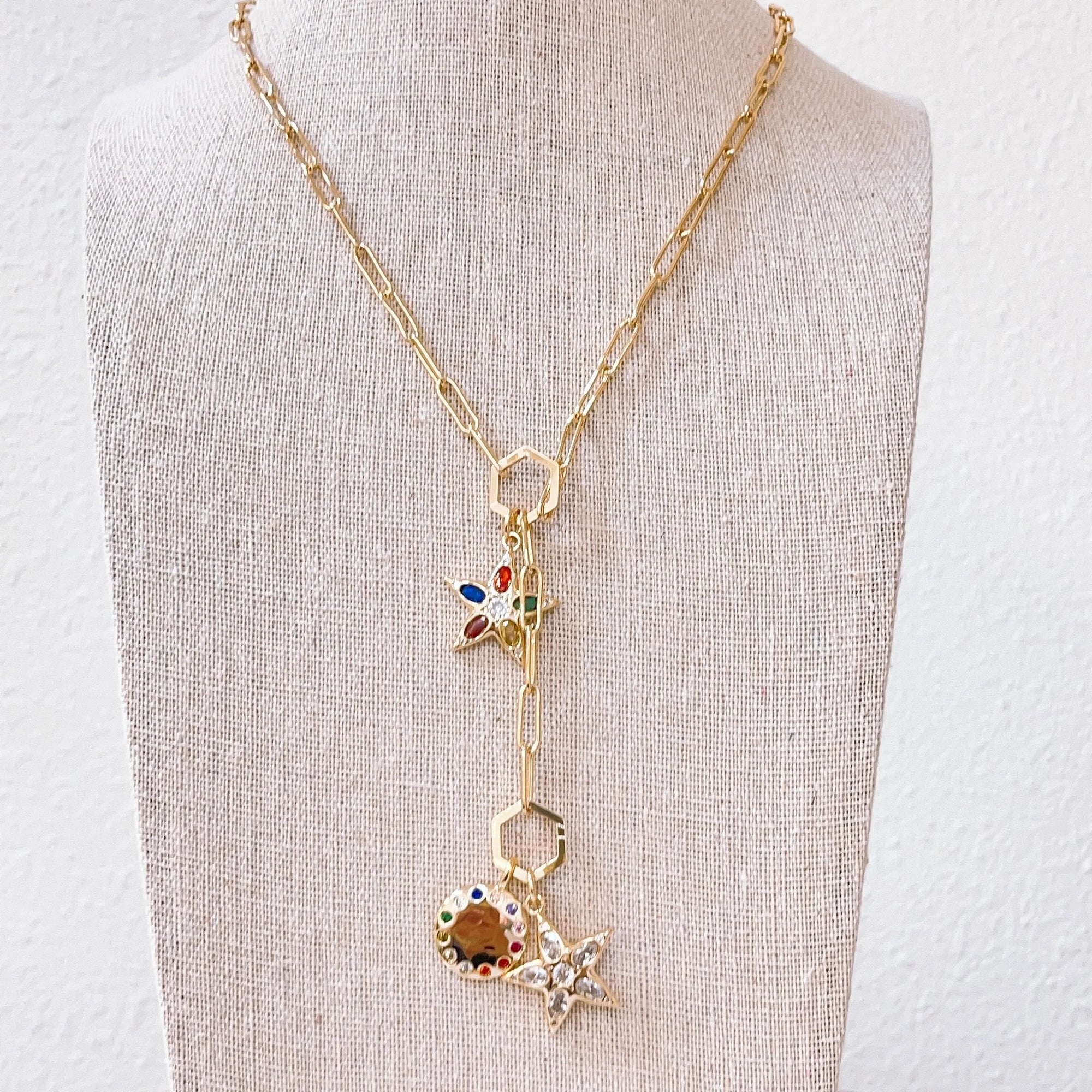 Rainbow star charms GOLD NECKLACE TREASURE JEWELS