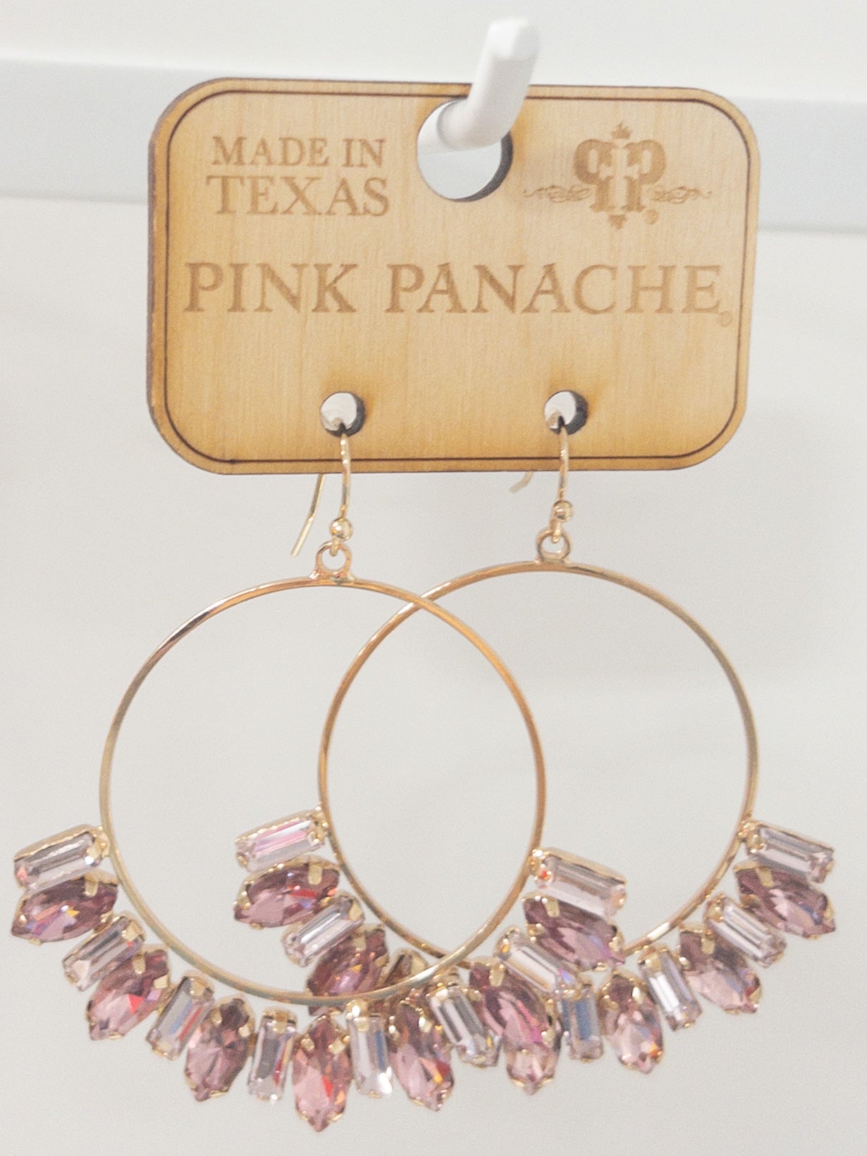 BABY PINK SHAPED DANGLES PINK PANACHE