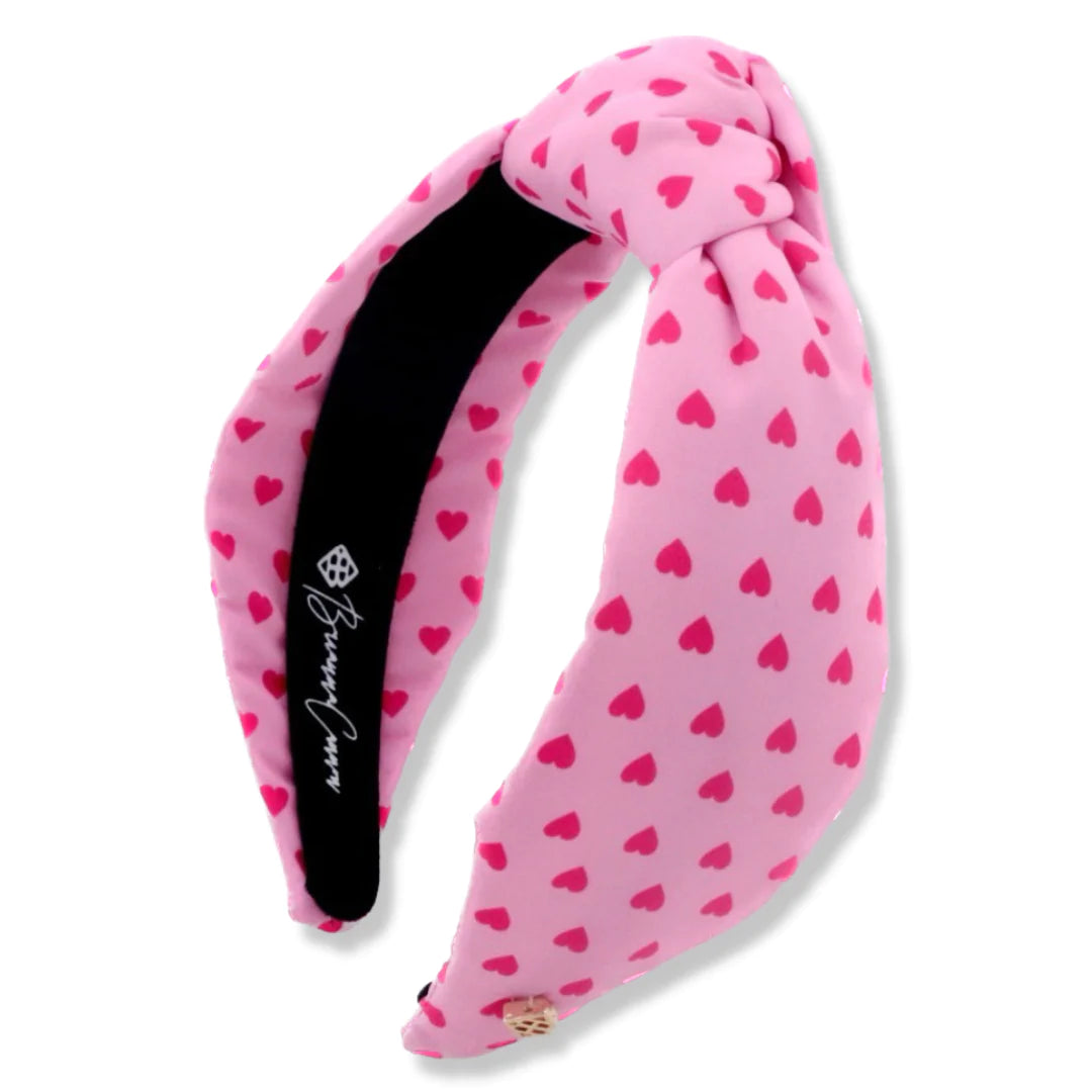 ADULT PINK HEADBAND WITH HEART PRINT HEADBAND