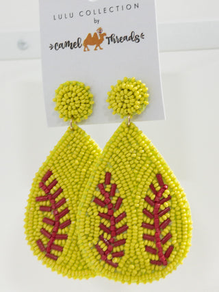 CAMEL THREADS BEADED DANGLES SOFTBALL