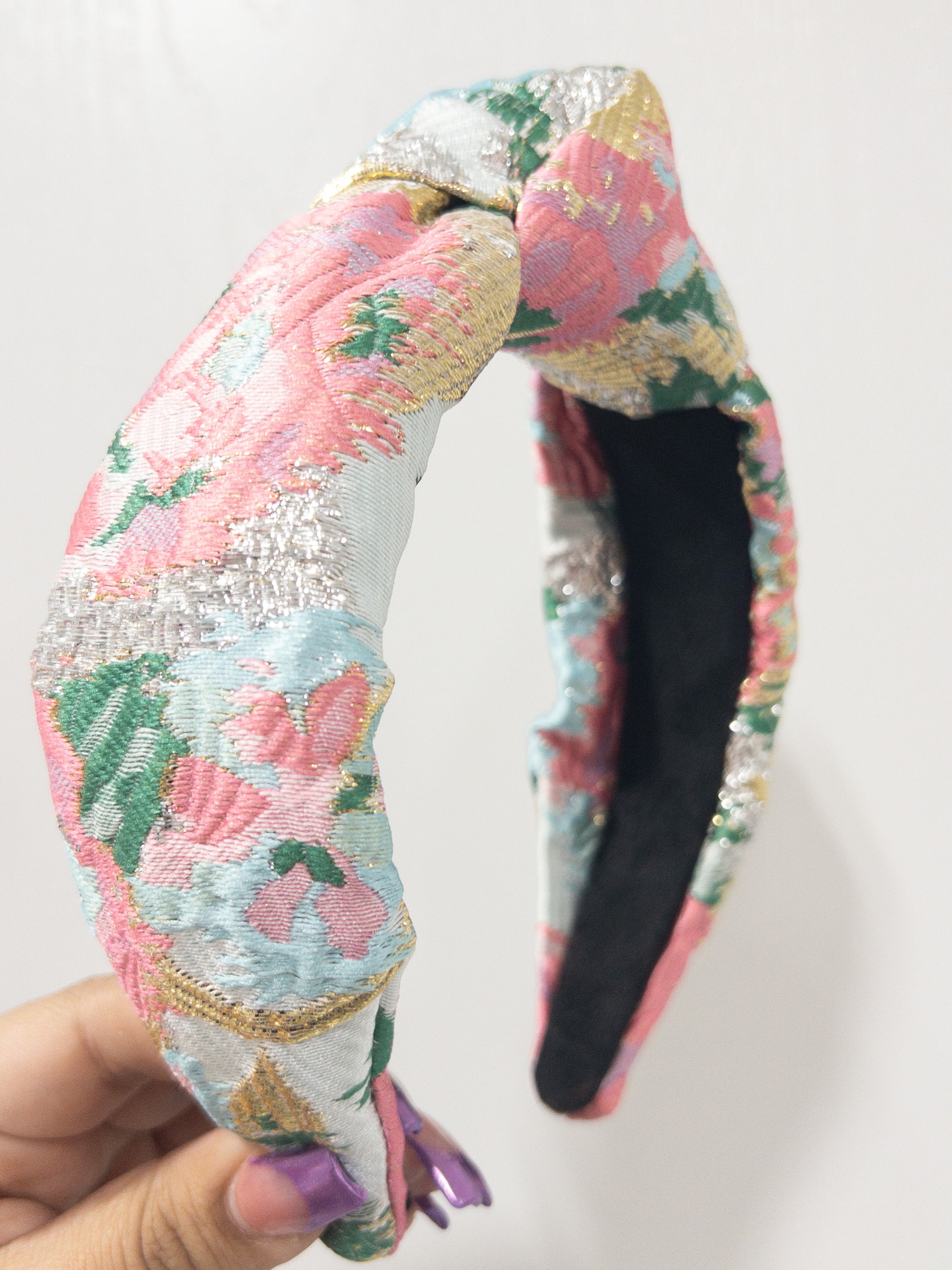 ADULT SPRING FLORAL BROCADE HEADBAND